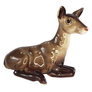Vintage Deer Lying Down Figurine Spotted Fawn Doe Porcelain